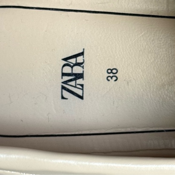 Zara Lug Sole Platform Loafers Cream Size 38 - Picture 14 of 15